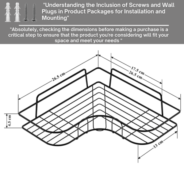 Motiqo Bathroom Corner Shelf/Adhesive Shelf for Kitchen with Magic Sticker/Bathroom Accessories Self Adhesive - GI Metal (Pack of 2) - Image 2