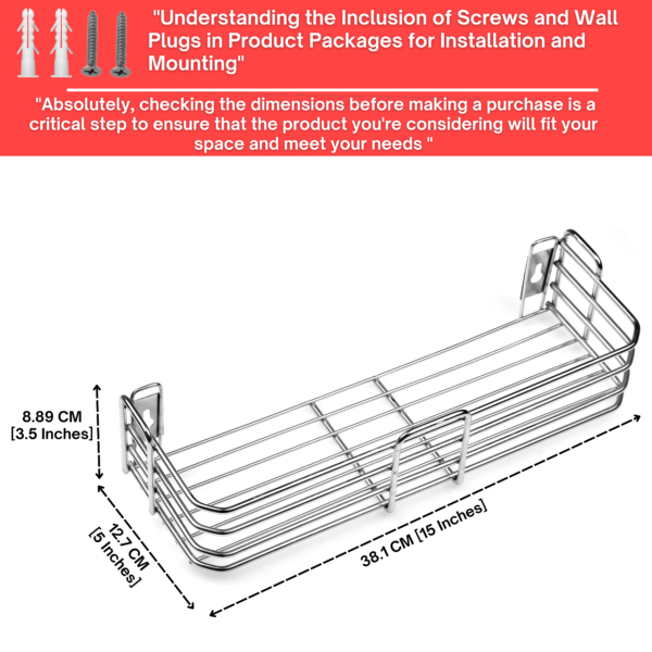 MOTIQO Stainless Steel Bathroom Shelf for Wall, Bathroom Rack, Wall Mount Rack for Kitchen, Bathroom Accessories and Organizer (Silver,15X5 Inches) Set-2 - Image 4