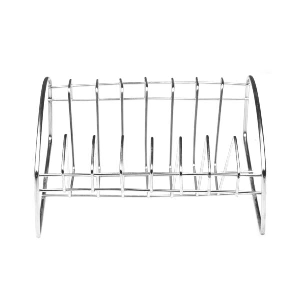 MOTIQO Stainless Steel Plate Rack, Kitchen Rack, Plate Holder Stand for Kitchen, Lid Holder, Utensil Rack for Kitchen, Plate Stand for Kitchen Cabinet, Chrome, Silver (For-8 Plate) - Image 3