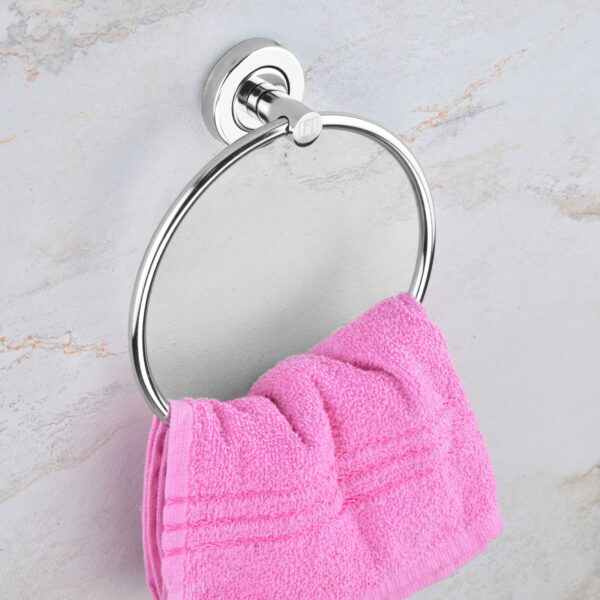 Motiqo Stainless Steel Towel Ring for Bathroom, Napkin Ring for Wash Basin, Towel Holder, Napkin Holder, Towel Hanger, Bathroom Aessories (Round Shape)