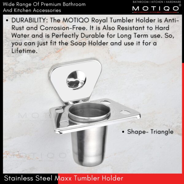 MOTIQO Stainless Steel Maxx Toothbrush Holder/Stand and Toothpaste Holder Bathroom Accessories - Image 4