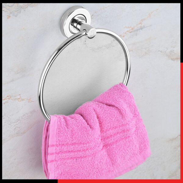 Motiqo Stainless Steel Towel Ring for Bathroom, Napkin Ring for Wash Basin, Towel Holder, Napkin Holder, Towel Hanger, Bathroom Aessories (Round Shape) - Image 3