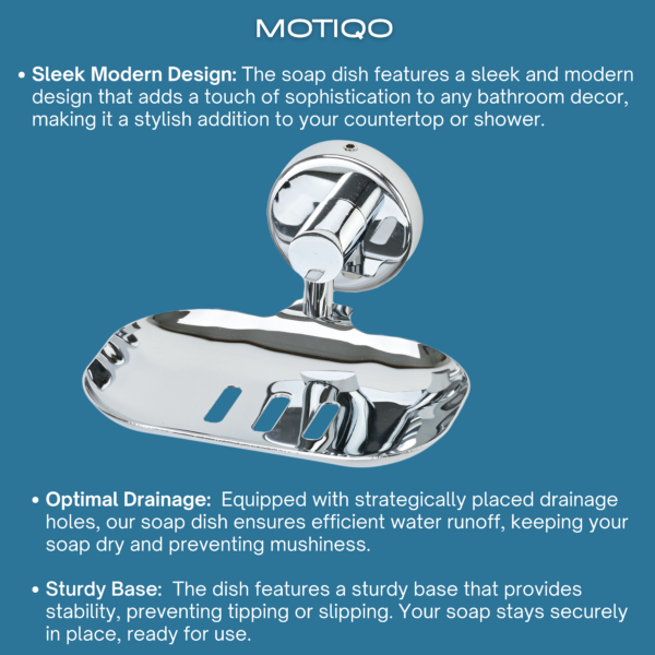 MOTIQO Stainless Steel Single Soap Holder for Bathroom, Soap Dish, Soap Case, Soap Stand with Chrome Finish, Bathroom Accessories (Auris) Silver - Image 5