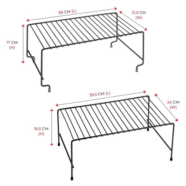 MOTIQO Stainless Steel Multipurpose Expandable/Stackable Dish Rack Storage Shelves/Organizer for Kitchen Cabinets/Bathroom (BLACK) - Image 3