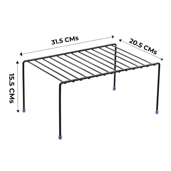 MOTIQO Stainless Steel Kitchen Storage Rack/Plate Storage Stand/Kitchen Cabinet Organizer/Dish Rack (Black) - Image 6