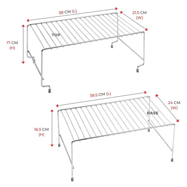 MOTIQO Stainless Steel Multipurpose Expandable/Stackable Dish Rack Storage Shelves/Organizer for Kitchen Cabinets/Bathroom (Chrome) - Image 5